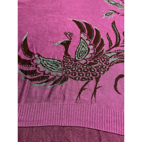 Paul Simon Peacock Poncho OS Purple Teal Artsy Boho Wearable Art - Picture 6 of 14